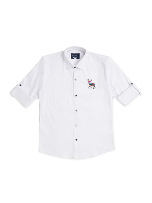 Boys Comfort Opaque Pure Cotton Casual Shirt