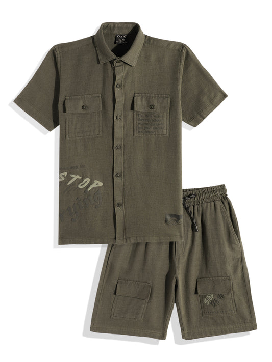 Cotton Half Sleeves Plain Shirt & Shorts Clothing