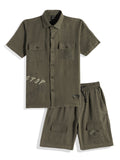 Cotton Half Sleeves Plain Shirt & Shorts Clothing