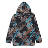 CAVIO Boys Cotton Printed Full Sleeves Hooded Sweatshirt - Brown