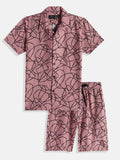 Cotton Blend Half Sleeves Abstract Shirt & Shorts Clothing