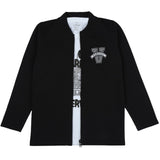 CAVIO Boys Cotton Blend Full Sleeves Zipper Jacket and T-Shirt Black