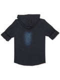 Boys Denim Hooded Pure Cotton Shirt With T-Shirt