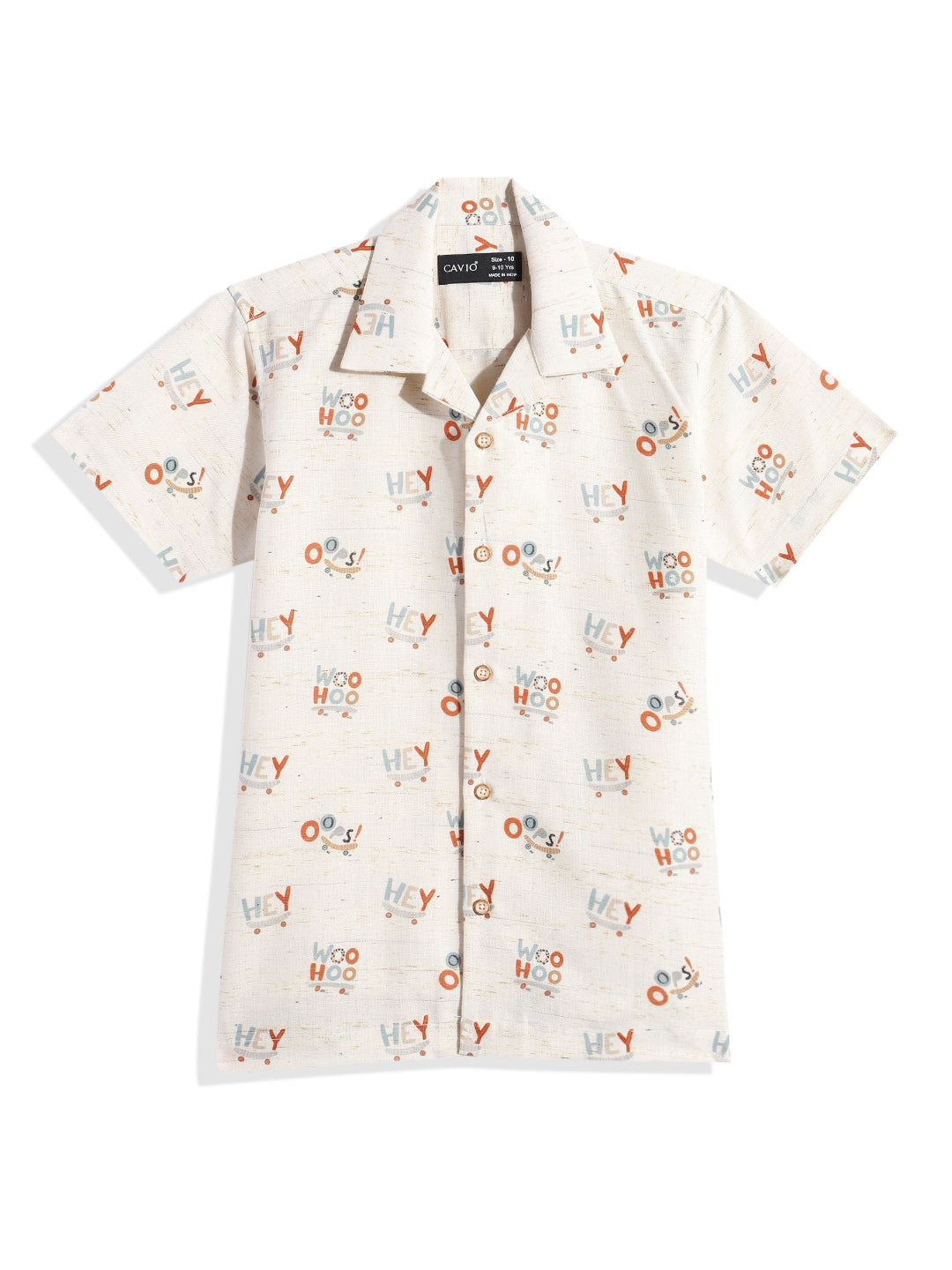 CAVIO Cotton Half Sleeves Abstract Printed Shirt & Shorts Clothing Set - Rust