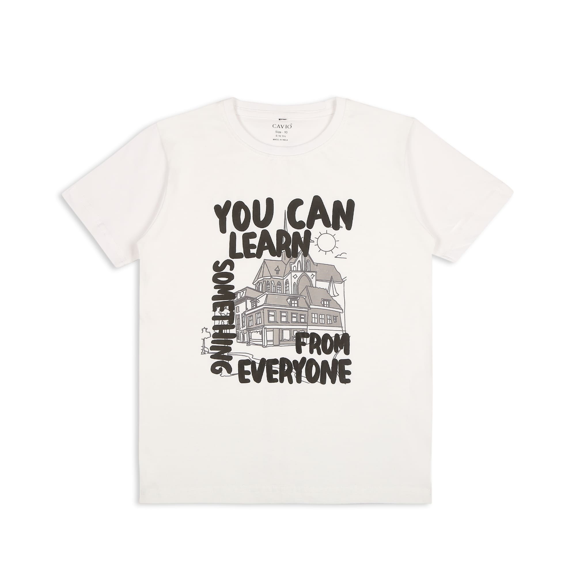 CAVIO Boys Cotton Blend Full Sleeves Zipper Jacket and T-Shirt Black