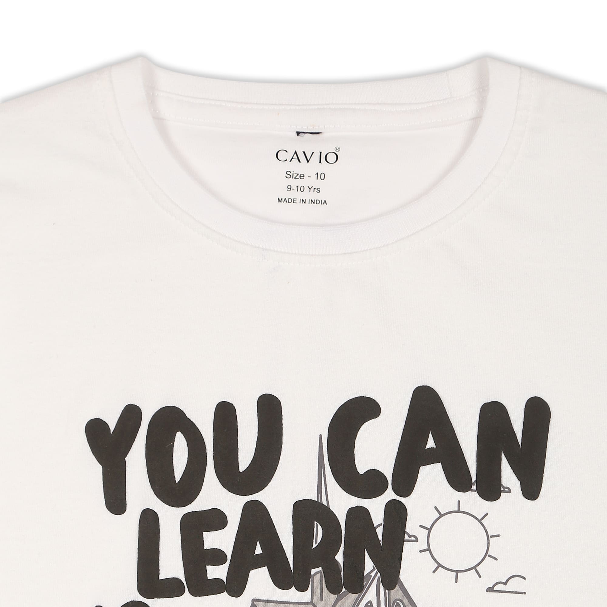 CAVIO Boys Cotton Blend Full Sleeves Zipper Jacket and T-Shirt Black