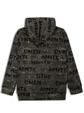 CAVIO Boys Cotton Printed Full Sleeves Hooded Sweatshirt - Green