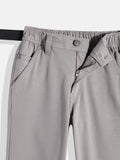 CAVIO Lycra Blend Solid Regular Fit Trousers With Belt - Grey