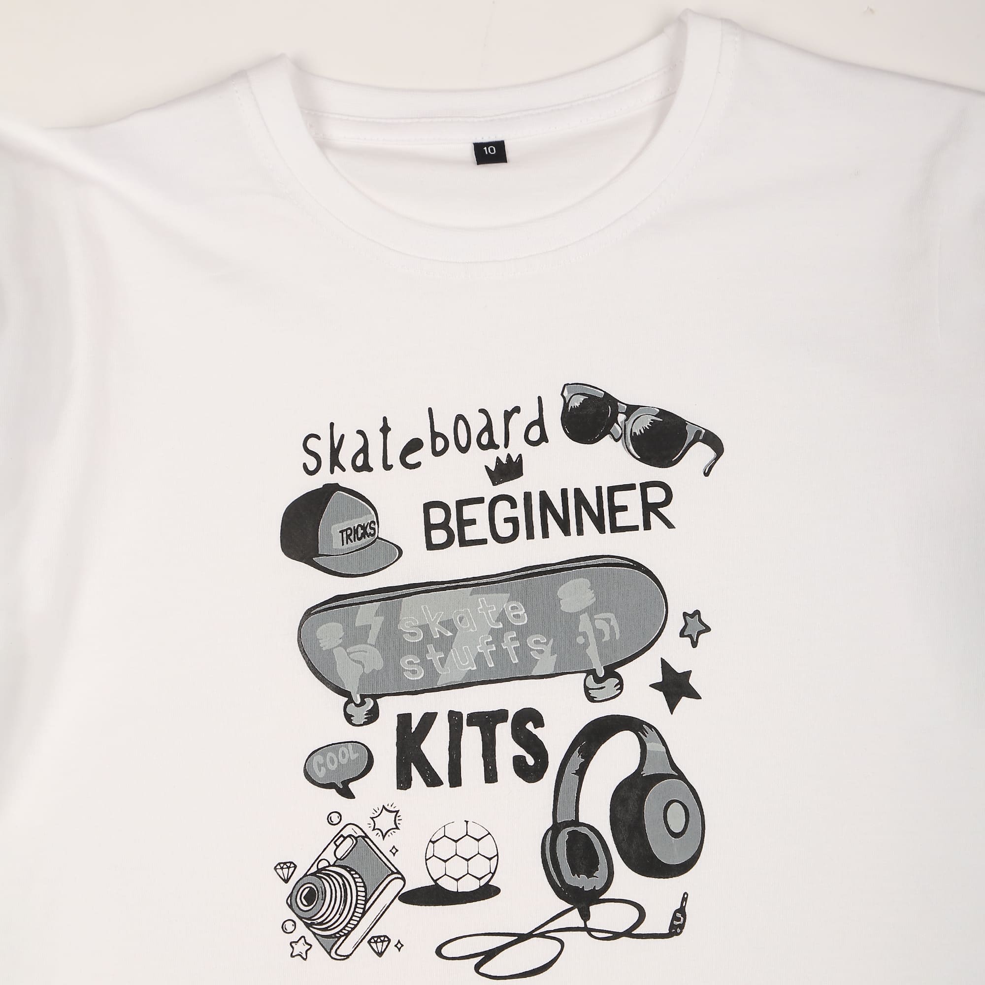 CAVIO Boys Cotton Blend Printed Full Sleeves Zipper Jacket and T-Shirt Black