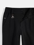 CAVIO Lycra Blend Solid Regular Fit Trousers With Belt - Black