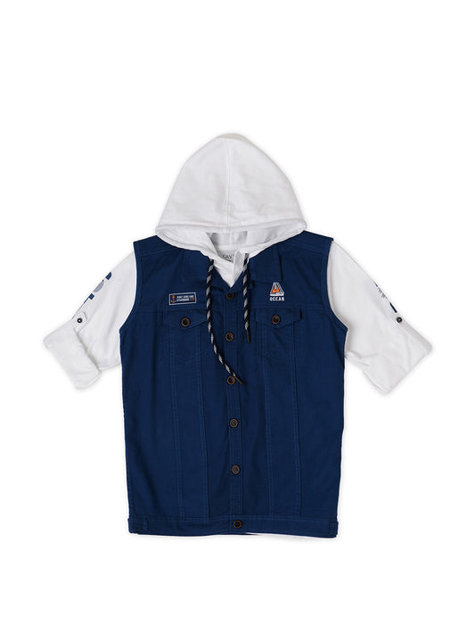 Boys Comfort Pure Cotton Casual Shirt With T Shirt