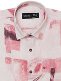 Boys Pink Comfort Opaque Printed Casual Shirt