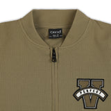 CAVIO Boys Cotton Blend Full Sleeves Zipper Jacket and T-Shirt OliveGreen