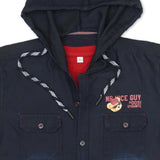 Boys Denim Hooded Pure Cotton Shirt With T-Shirt