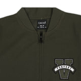 CAVIO Boys Cotton Blend Full Sleeves Zipper Jacket and T-Shirt DarkGreen