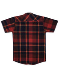 Boys Orange Comfort Tartan Checks Opaque Checked Casual Shirt