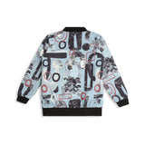 CAVIO Boys Cotton Blend Printed Full Sleeves Zipper Jacket and T-Shirt Brown