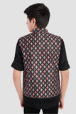 CHARCHIT Boys Printed Nehru Jacket and Shirt - Black