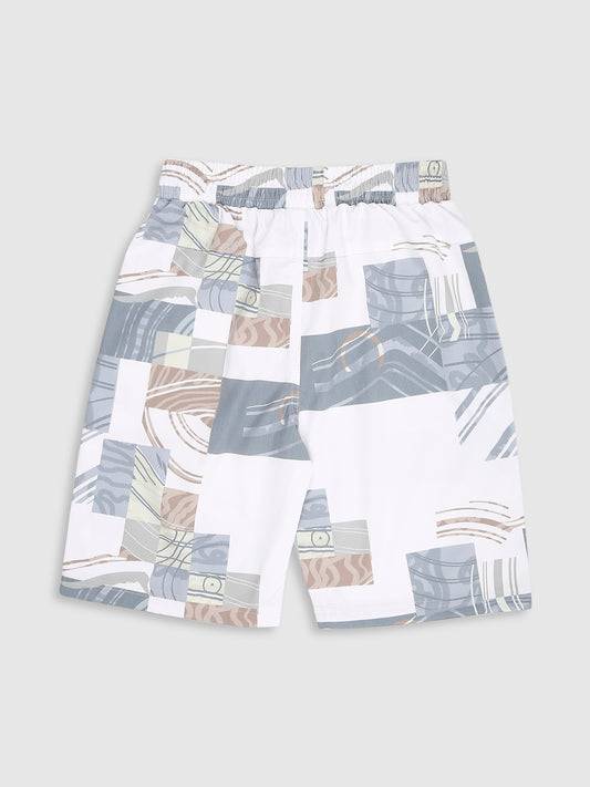 CAVIO Boys Cotton Blend Printed Full Sleeves Round Neck Sweatshirt - White