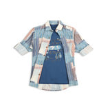 CAVIO Boys Cotton Lycra Printed Full Sleeves Shirt and T-Shirt Blue