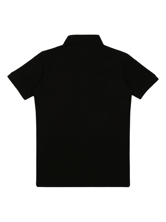 Boys Typography Printed Polo Collar Cotton T shirt
