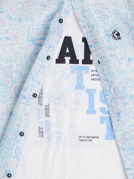 Boys Comfort Ethnic Motifs Printed Cotton Casual Shirt