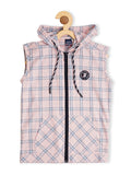 Boys Checked Cotton Casual Shirt With T shirt