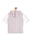 Boys Checked Cotton Casual Shirt With T shirt
