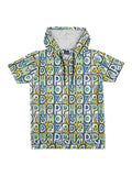 Boys Printed Hooded T shirt With Shorts Set