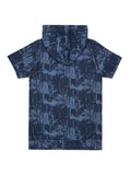 Boys Blue Pure Cotton Hooded T shirt with Shorts