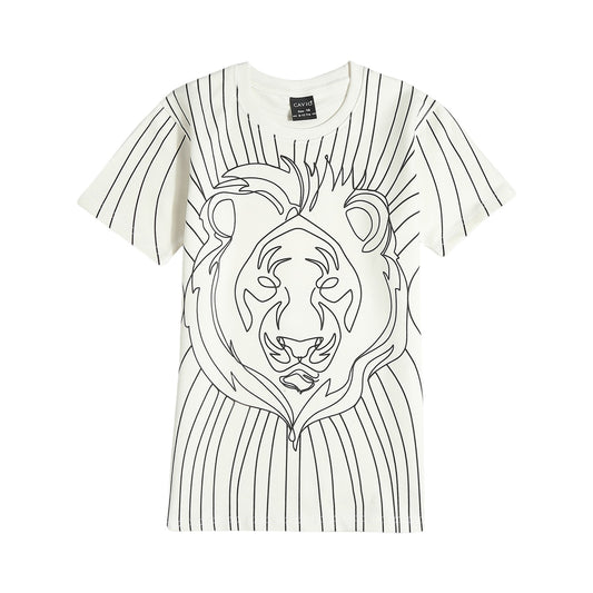 CAVIO Cotton Half Sleeves Animal Print Tshirt & Shorts Clothing Set