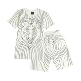 CAVIO Cotton Half Sleeves Animal Print Tshirt & Shorts Clothing Set