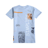 CAVIO Cotton Blend Half Sleeves Printed Tshirt & Shorts Clothing Set - SkyBlue