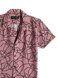 Cotton Blend Half Sleeves Abstract Shirt & Shorts Clothing