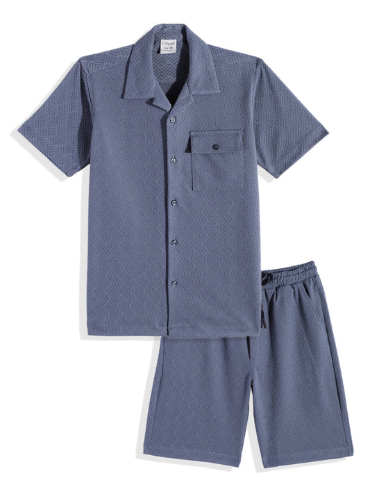 Cotton Blend Half Sleeves Plain Shirt & Shorts Clothing