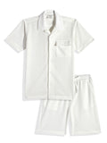 Cotton Blend Half Sleeves Plain Shirt & Shorts Clothing