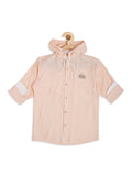 Boys Hooded Comfort Long Sleeves Cotton Casual Shirt