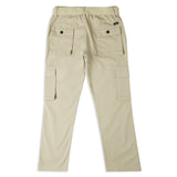 CAVIO Boys Cotton Solid Cargo Trousers Cream