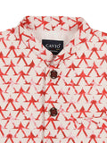 Boys Printed Pure Cotton Mandarin Collar Slim Fit Nehru Jacket With Shirt