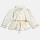 CAVIO Cotton Rayon Full Sleeves Partywear Plazzo dress - Cream