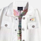 CAVIO Cotton Full Sleeves Solid Cargo dress with Jacket - White