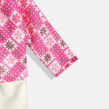 CAVIO Cotton Full Sleeves Floral dress with Jacket - Pink