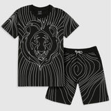 CAVIO Cotton Half Sleeves Animal Print Tshirt & Shorts Clothing Set