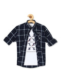 Boys White Comfort Tartan Checks Checked Casual Shirt