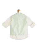 Boys Embellished Slim-Fit Nehru Jackets with Shirt - -
