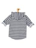 Boys Horizontal Stripes Cotton Casual Shirt