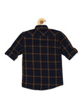 Boys Gold-Toned Comfort Checked Casual Shirt