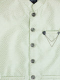Boys Embellished Slim-Fit Nehru Jackets with Shirt - -