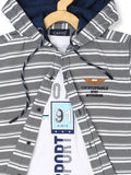 Boys Horizontal Stripes Cotton Casual Shirt