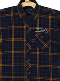 Boys Gold-Toned Comfort Checked Casual Shirt